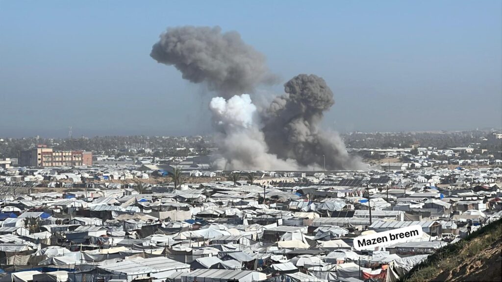 Israeli airstrikes and artillery shelling target various areas in the Gaza Strip