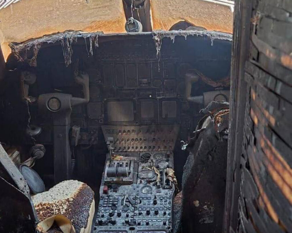 From Ben Gurion Airport... A photo of a charred plane soothes the hearts of Yemenis