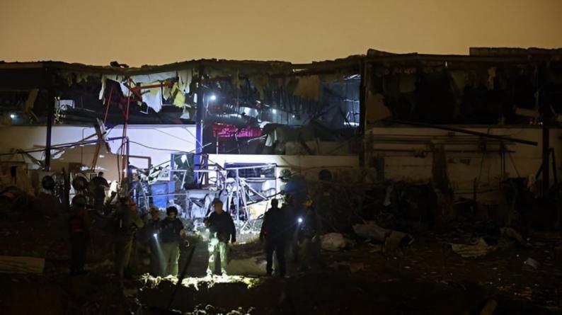 An Iranian missile targets an Israeli drone factory