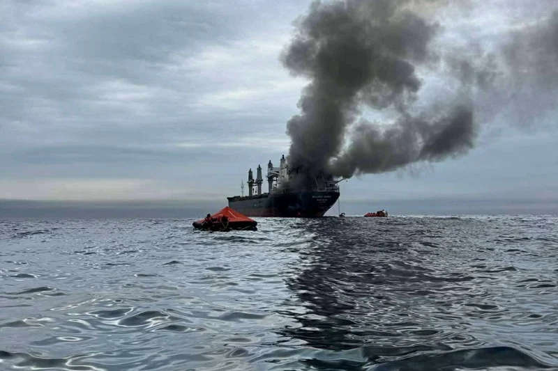 Burning new ships in Hormuz while America attempts to open it by force
