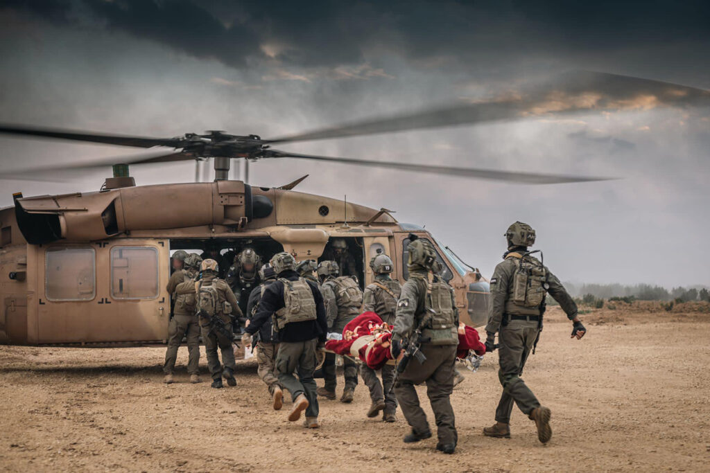Israeli helicopters transport dead and wounded from the border with Lebanon following precise Hezbollah missile barrages